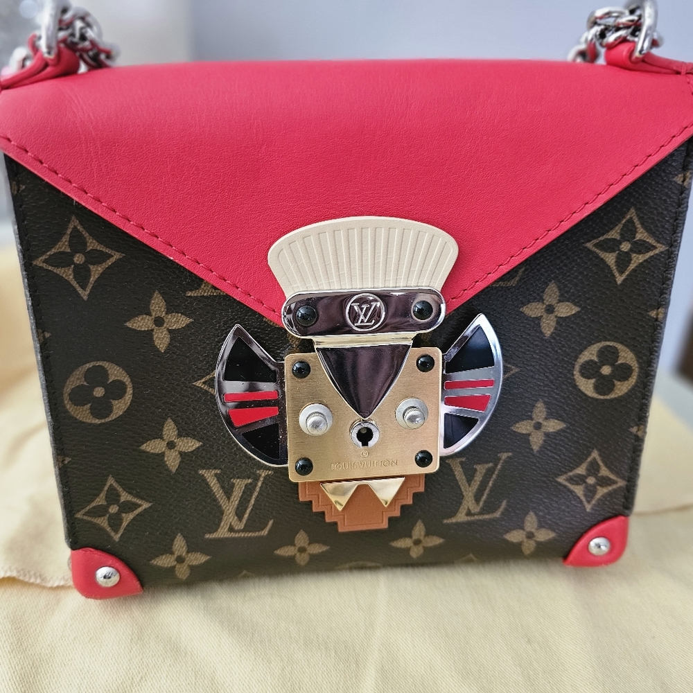 Louis Vuitton red & monogram chain shoulder bag